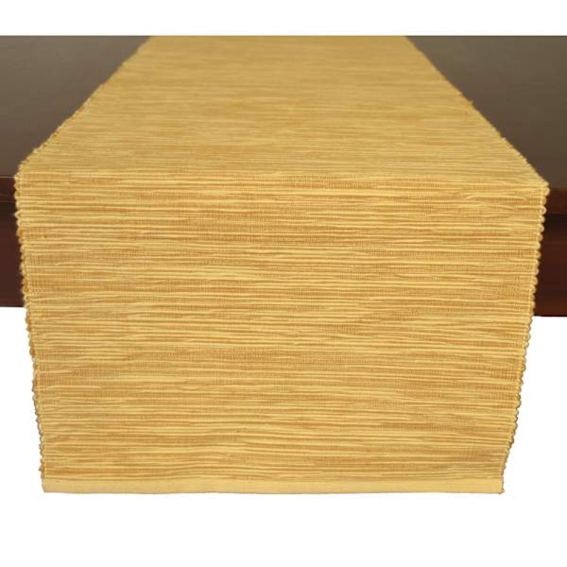 Yellow Textured Cotton Table Runner, 72″