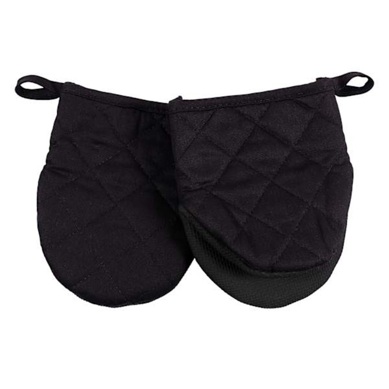 2-Piece Mini Oven Mitt Set, Black