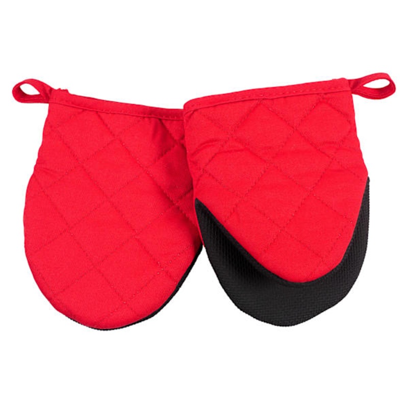 2-Piece Mini Oven Mitt Set, Red