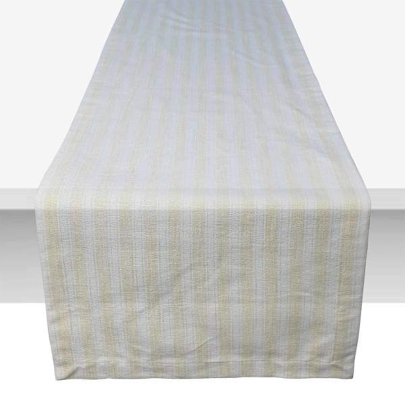 Almond Striped Table Runner, 72×13