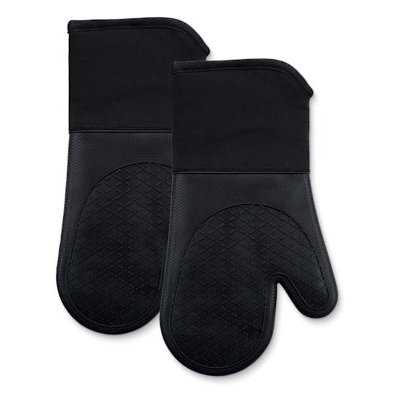 Black Silicone Oven Mitt