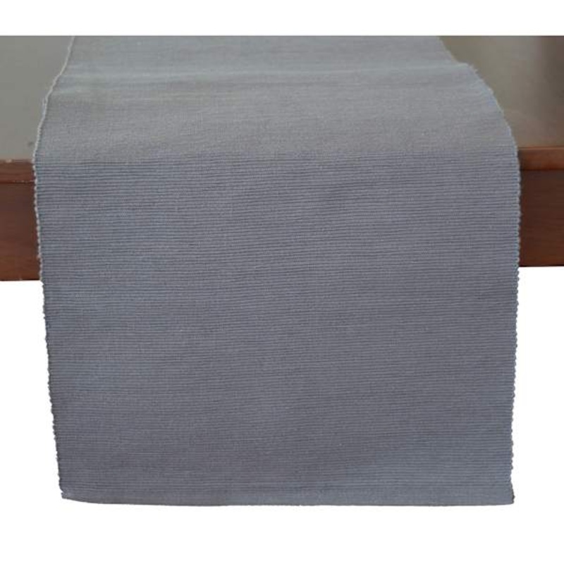 Dark Grey Ribbed Table Runner, 72×13