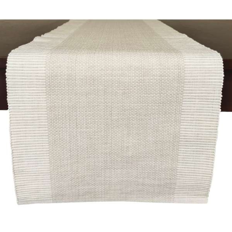 Grey Ribbed Table Runner, 72×13