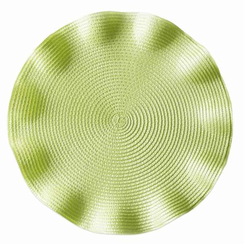 Lily Green Victorian Ruffled Round Placemat, 15″