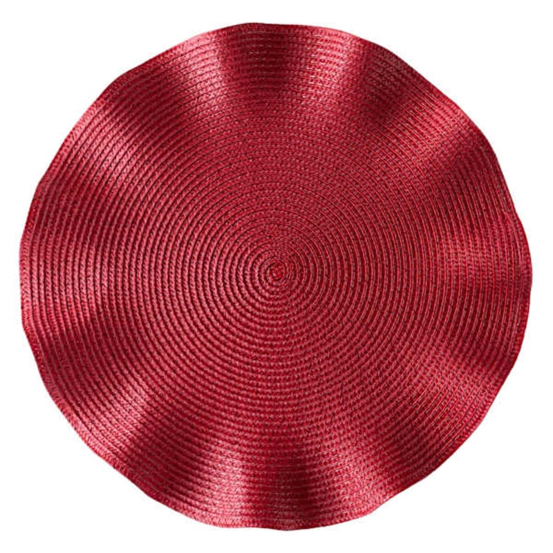 Red Victorian Ruffled Placemat, 15″