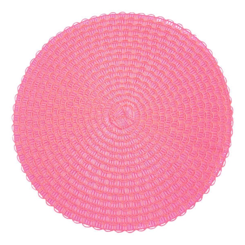 Round Pink Punch Piper Placemat, 15″