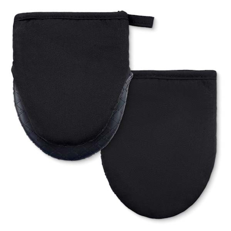 Set of 2 Black Silicone Mini Mitts