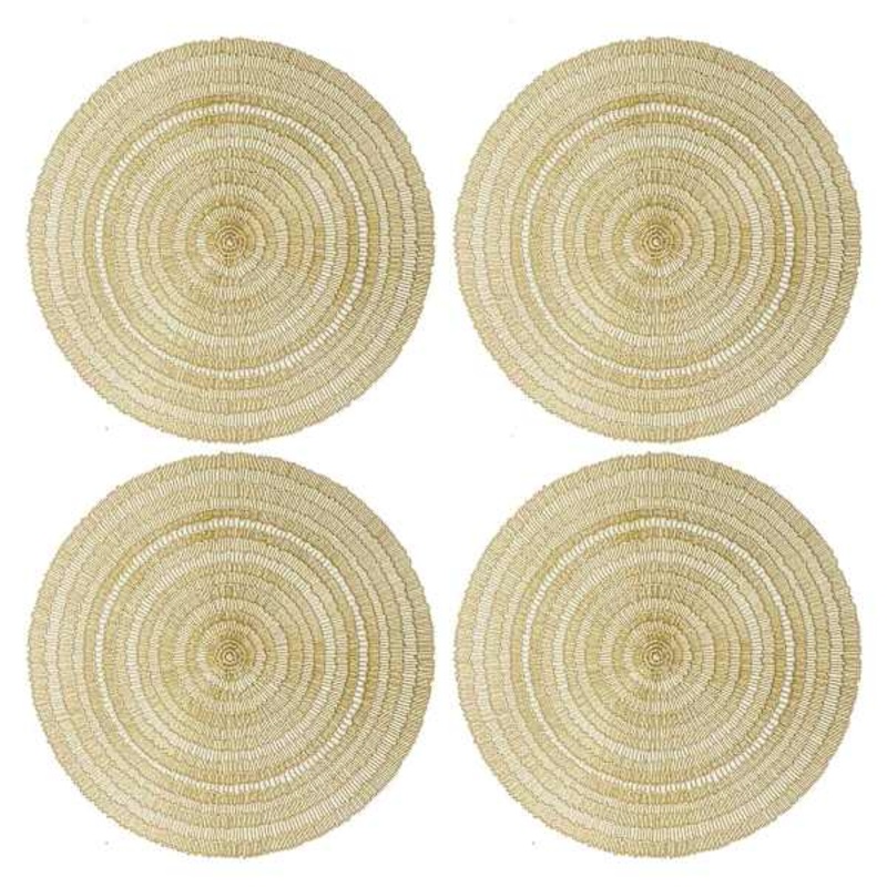Set of 4 Audley Round Placemats, Gold