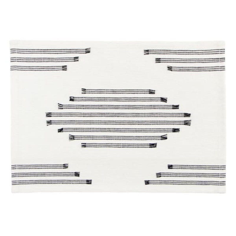 Set of 4 Black Broken Stripe Placemats