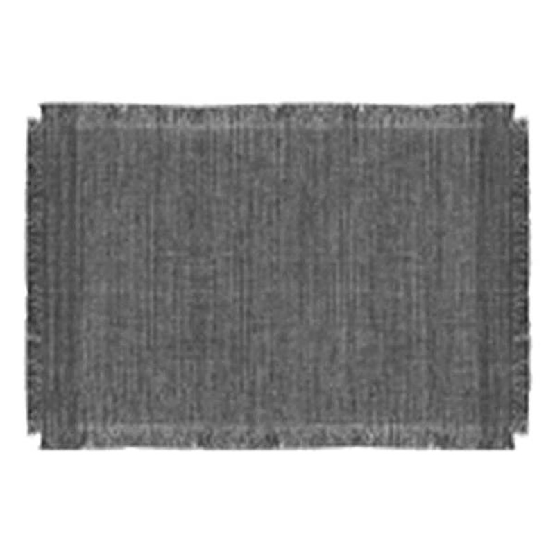 Set of 4 Black & Grey Zara Placemat with Fringe, 14×19