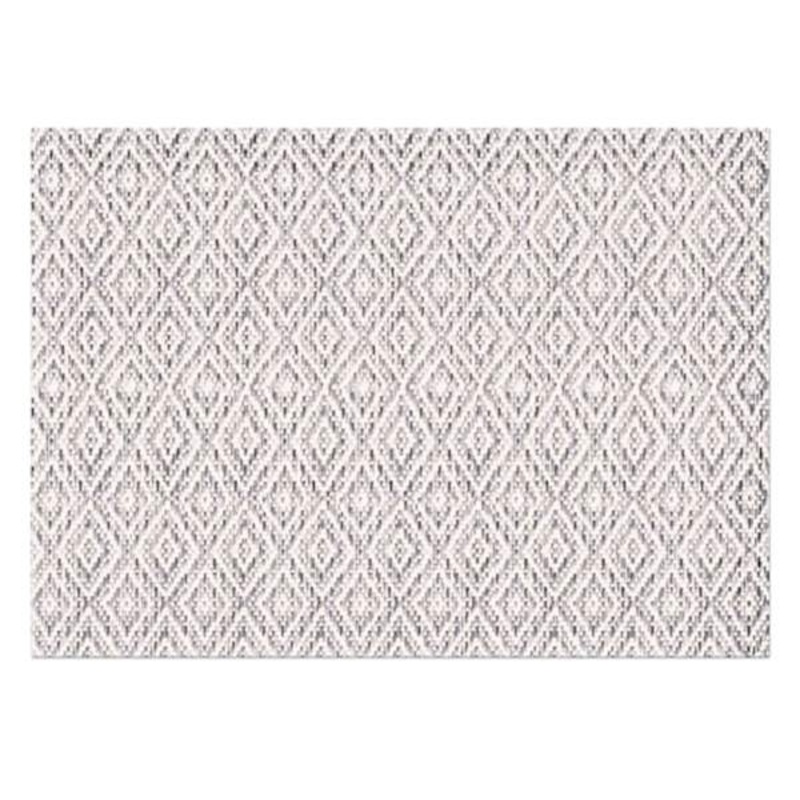 Set of 4 Black & White Diamond Printed Ribbed Placemats, 13×18