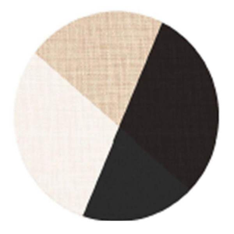 Set of 4 Black & White Slice Design Jute Placemats, 15″