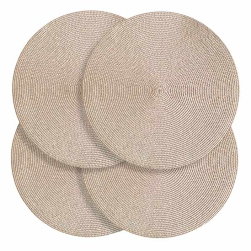 Set of 4 Emma Round Stone Placemats, 15″
