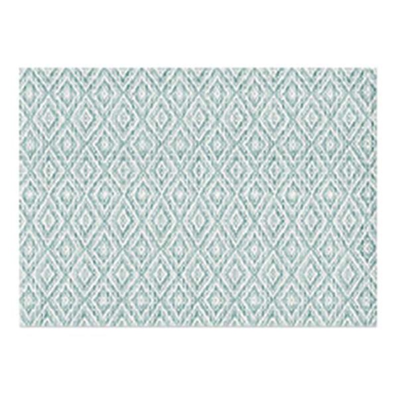 Set of 4 Green Diamond Printed Ribbed Placemats, 13×18