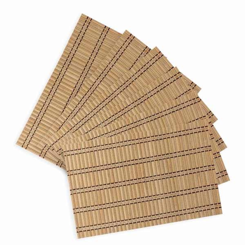 Set of 6 Brown Caribbean Bamboo Placemat, 12×18