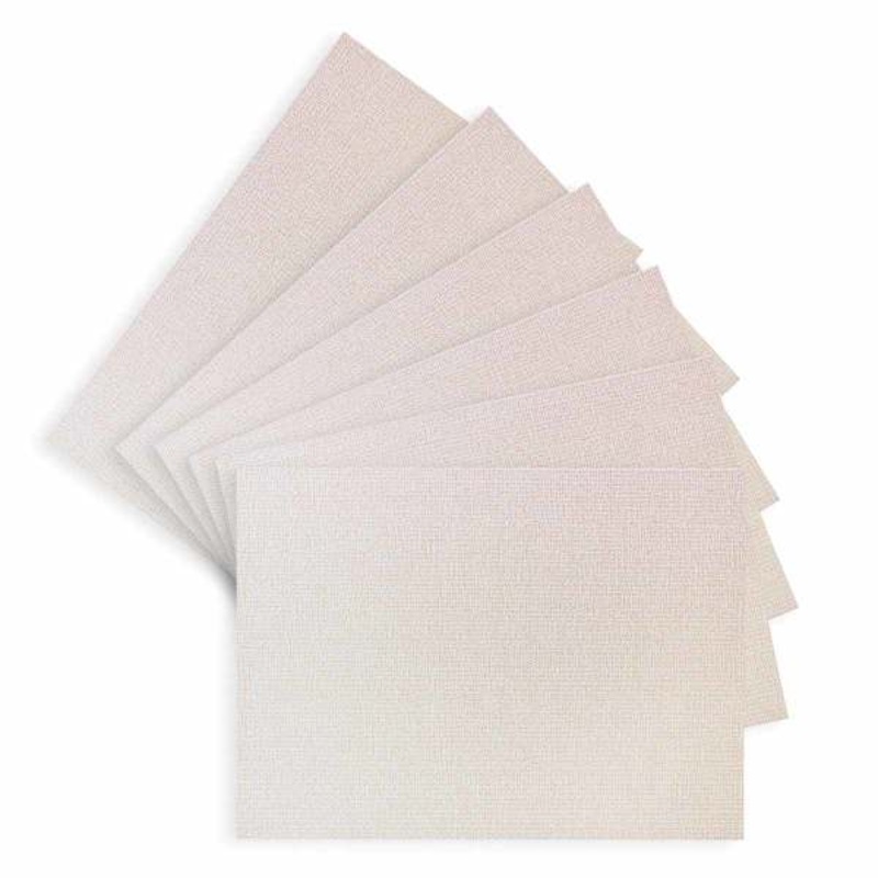 Set of 6 Glamour Ivory Woven Vinyl Placemats, 18×13