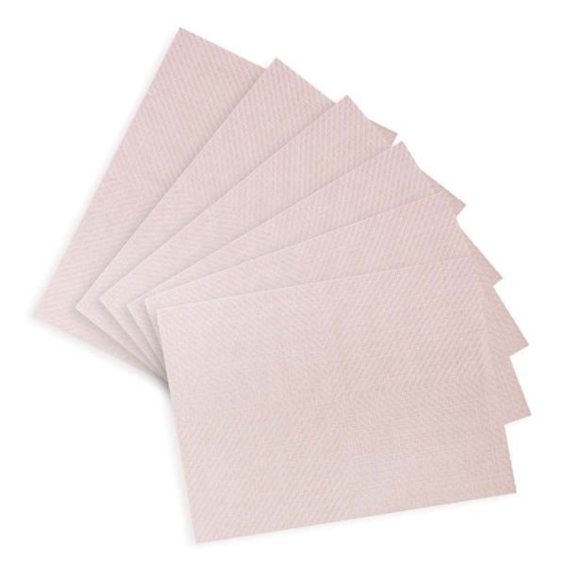 Set of 6 Harrington Blush Pink Woven Vinyl Placemats, 13×18