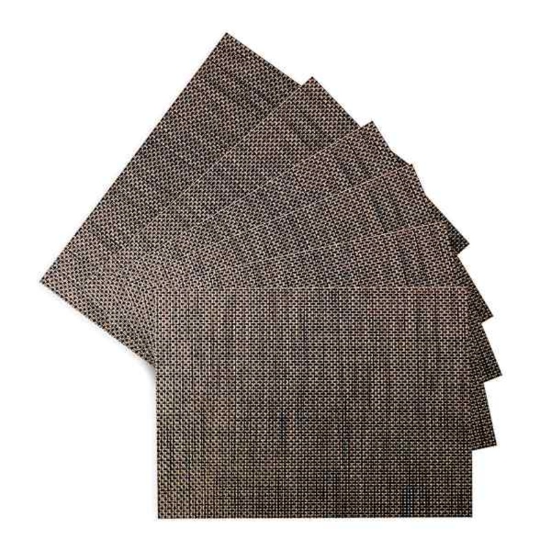 Set of 6 Longport Tobacco Woven Vinyl Placemats, 18×13