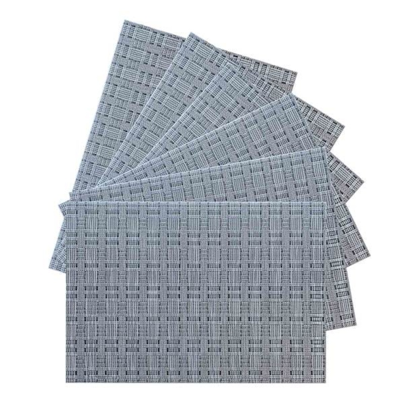 Set of 6 Marquis Powder Woven Vinyl Placemats, 13×18
