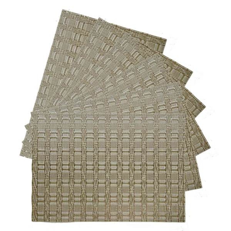 Set of 6 Marquis Prosecco Woven Vinyl Placemats, 13×18