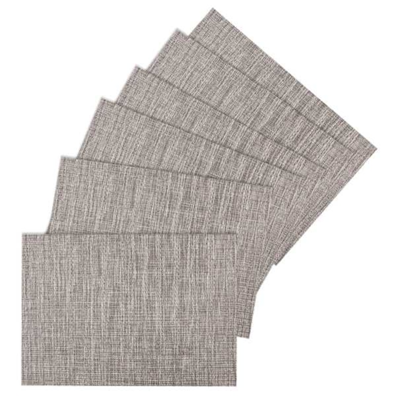 Set of 6 Meridiem Powder Woven Vinyl Placemats, 18×13