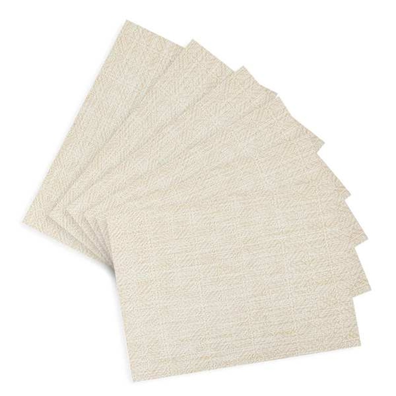 Set of 6 Nala Linen Woven Vinyl Placemats, 13×18