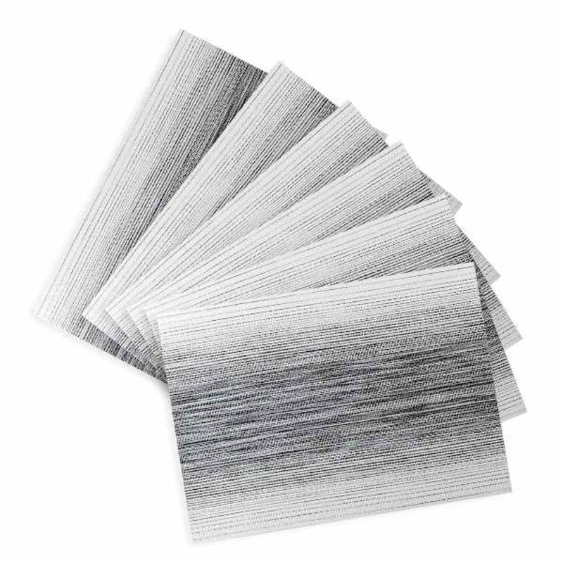 Set of 6 Otto Black Ombre Woven Vinyl Placemats, 13×18
