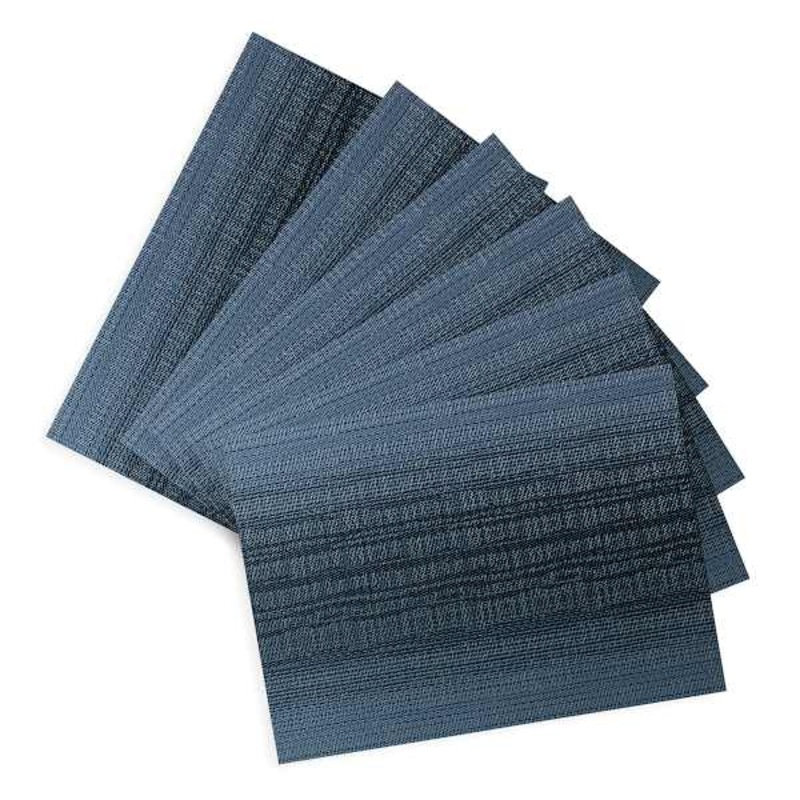 Set of 6 Otto Maritime Ombre Woven Vinyl Placemats, 13×18