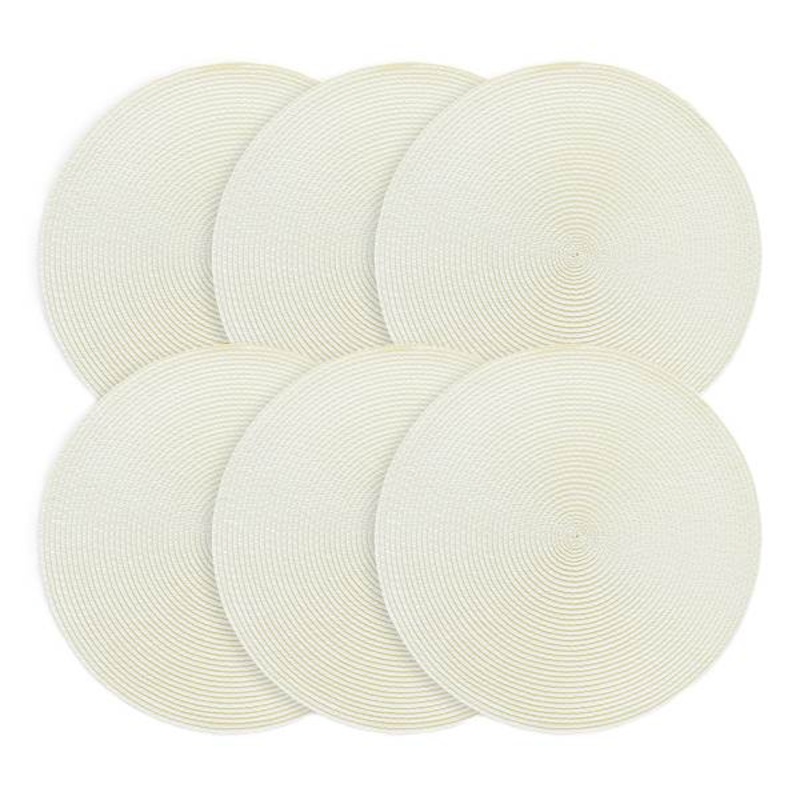 Veranda Set of 6 Dove Placemats, 15″
