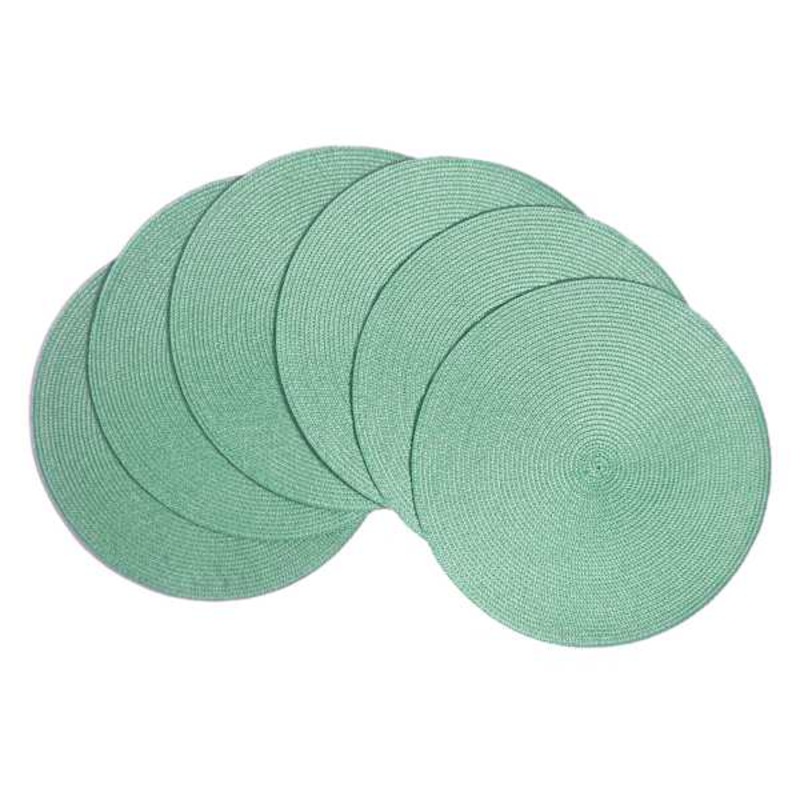 Veranda Set of 6 Green Placemats, 15″