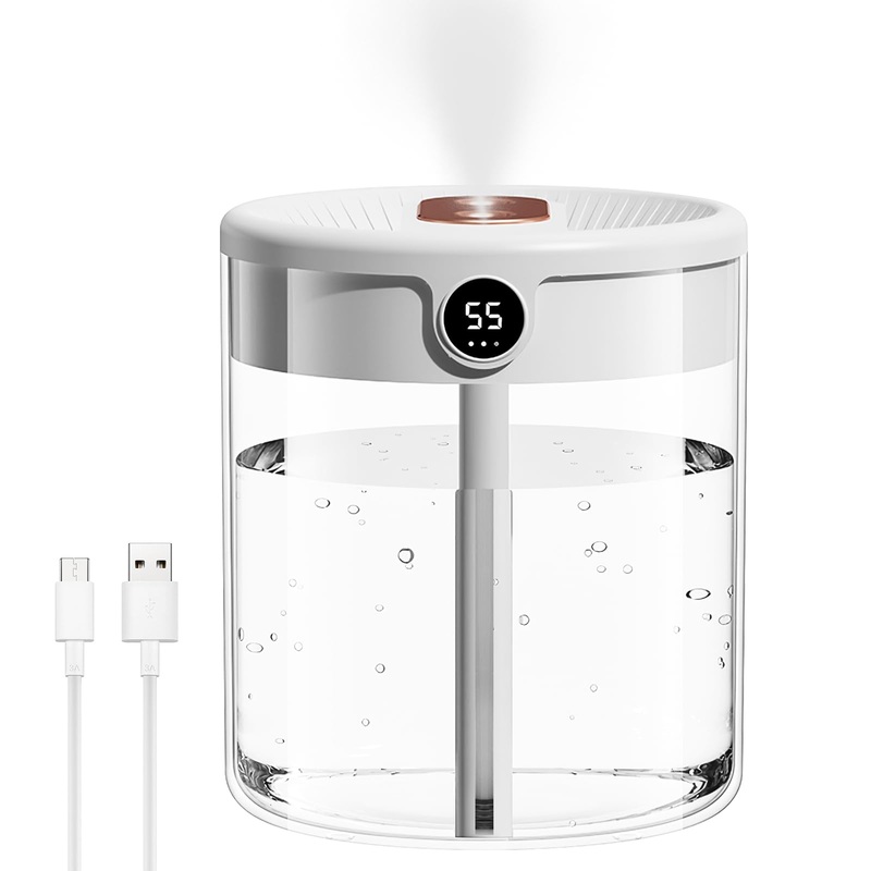 Air Humidifier for Bedroom 2L Large Capacity Humidifiers with Night Light Whisper-Quiet Cool Mist Humidifiers 360 Rotation Nozzle Up to 10-20 Hours Continuous Use for Plants Office Baby Room