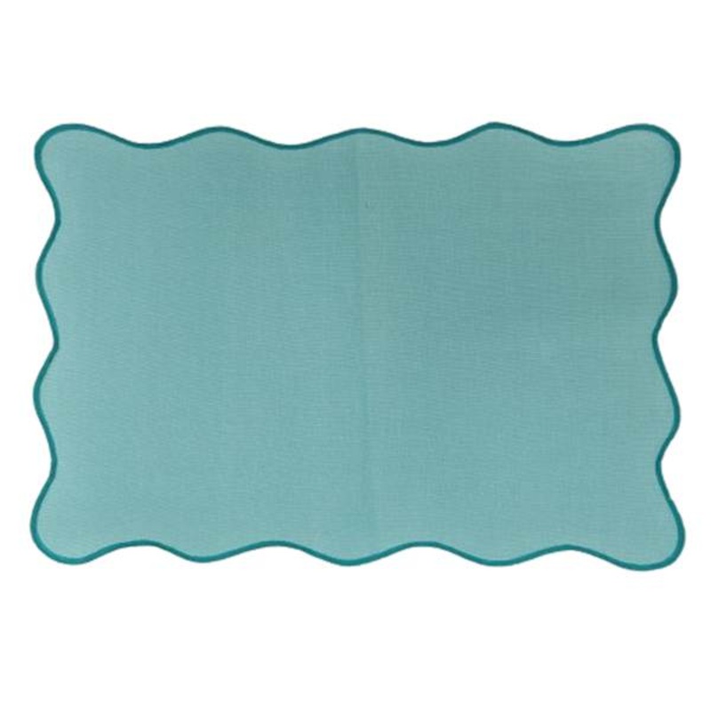 Blue Scalloped Edge Placemat, 13×19