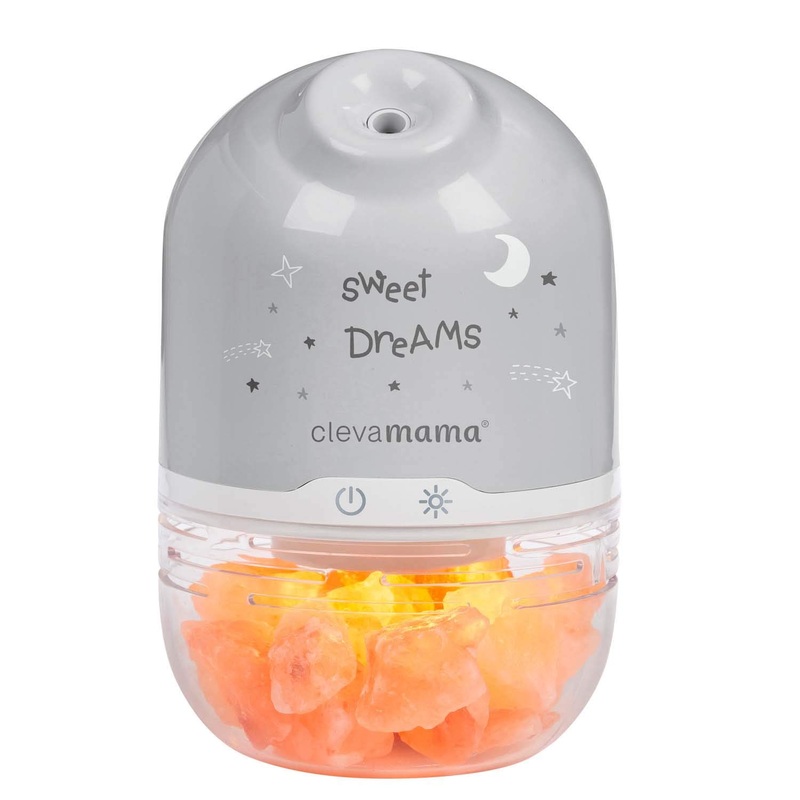 ClevaMama ClevaPure Himalayan Salt Lamp – Humidifier Air Purifier Aromatherapy Diffuser for Nursery – Universal Adapter 110-240V