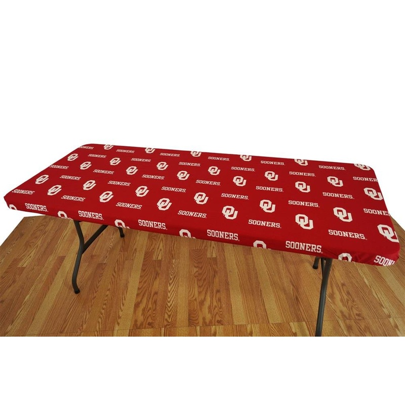 College Covers Oklahoma Sooners Tailgate Fitted Tablecloth, 72″ x 30″, 6 ft Table 6 Foot Table – 72″ x 30″