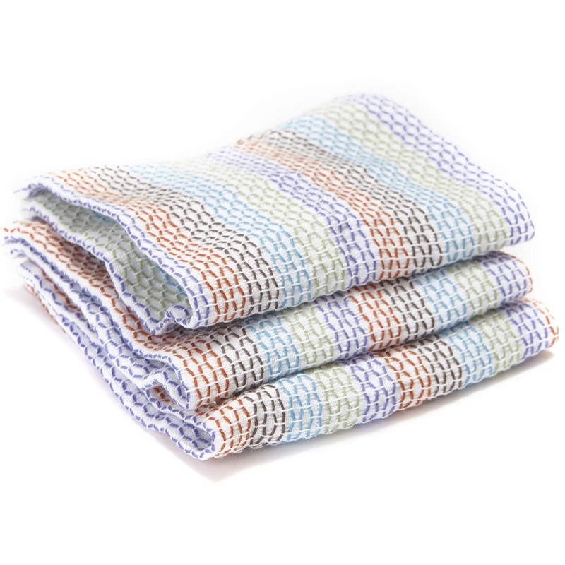 Full Circle Tidy 100% Organic Cotton Dish Cloths, Set of 3, Multicolored Set of 3 Dish Cloths Multicolored