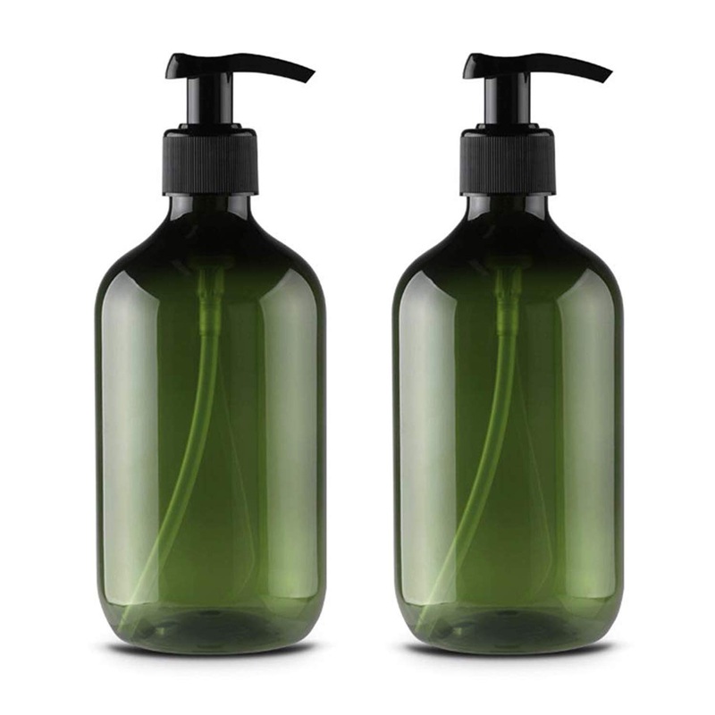JamHooDirect 2Pcs 300ml/10oz Empty Plastic Pump Bottles Refillable Lotion Shampoo Body Washing Cream Shower Gel Storage Holder Container Toiletries Liquid Dispenser (green)
