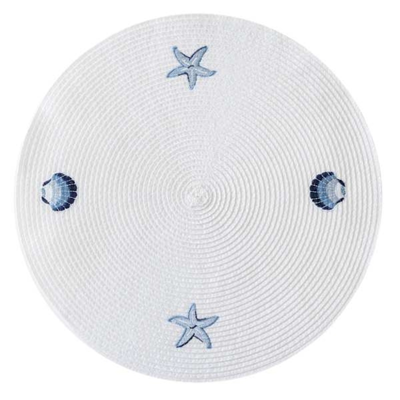 Marina White Embroidered Placemat, 15″