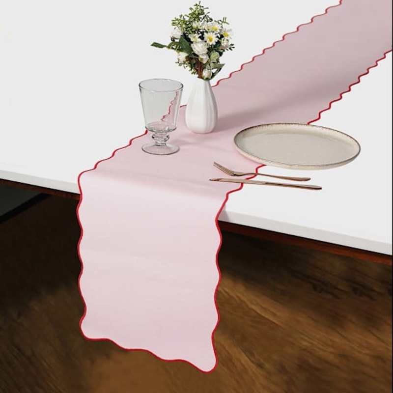 Pink Scalloped Edge Runner, 72″