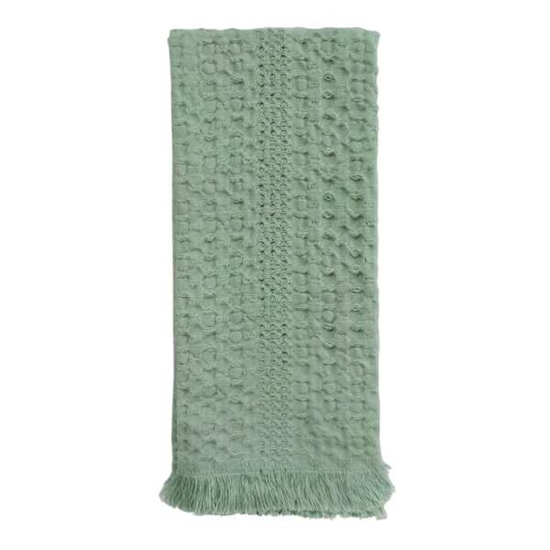 Set of 2 Green Fray Edge Kitchen Towels, 16×26