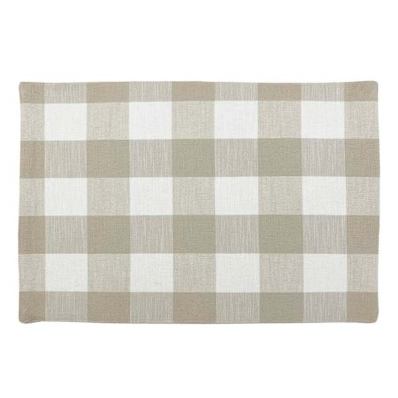 Set of 4 Almond Checked Placemat