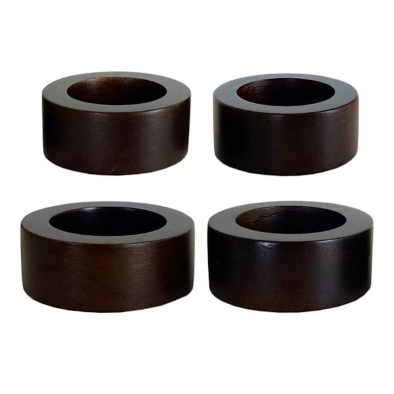 Set of 4 Walnut Napkin Rings