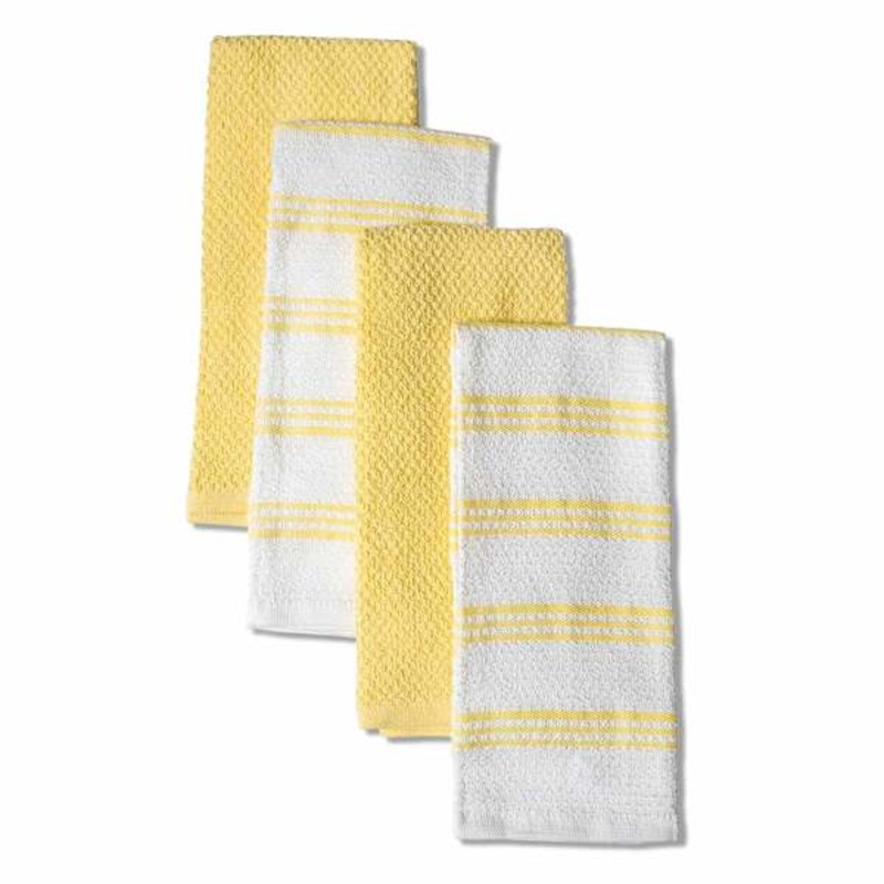 Set of 4 Yellow Rockridge Terry Cotton Kitchen Towels