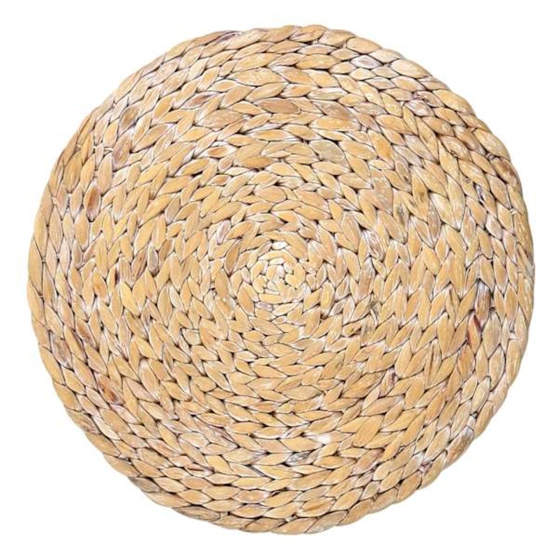 Whitewashed Round Water Hyacinth Placemat