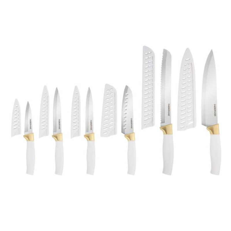 12-Piece White & Gold Cutlery Set