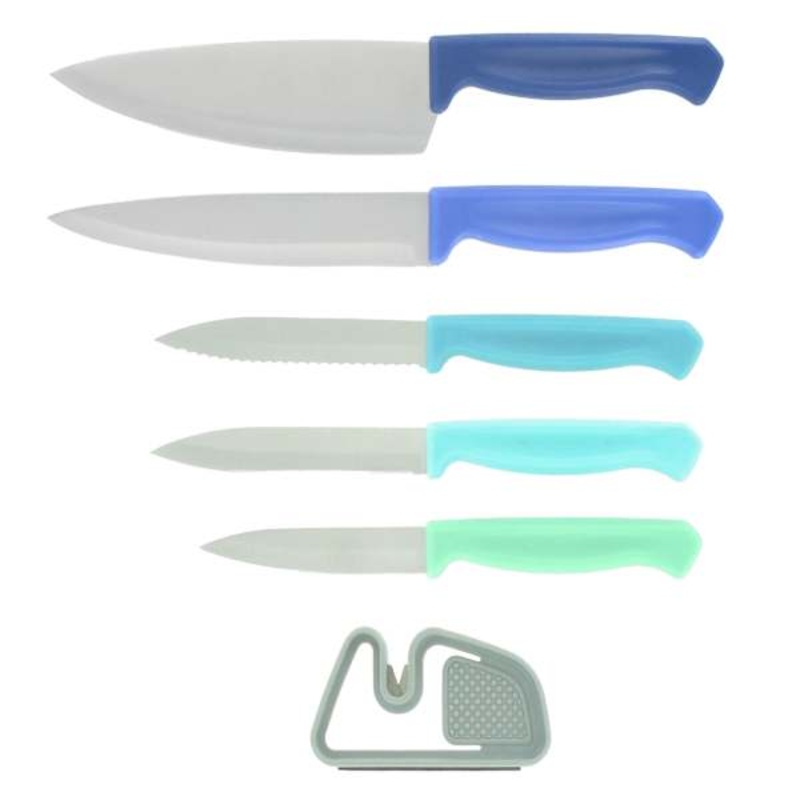 6-Piece Knife & Sharpener Set