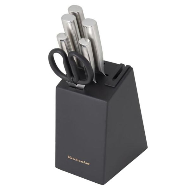 7-Piece Gourmet Stainless Steel Cutlery Block Set, Black