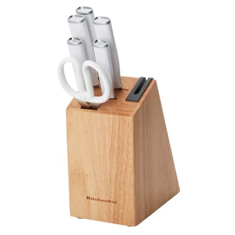 Classic 7-Piece Cutlery Block Set, White