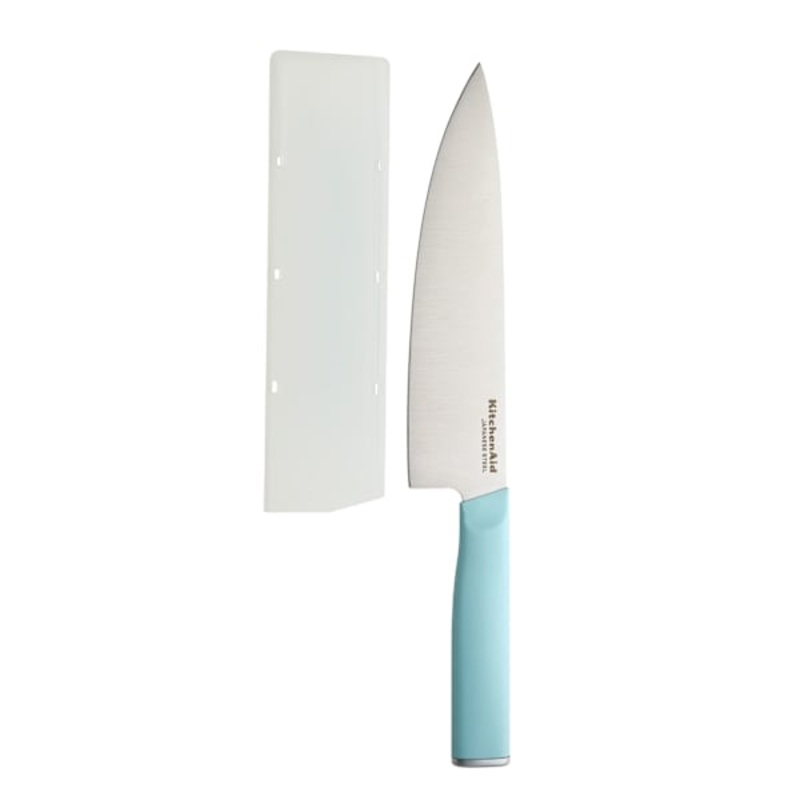Classic Mineral Water Blue Chef Knife with Sheath, 8″