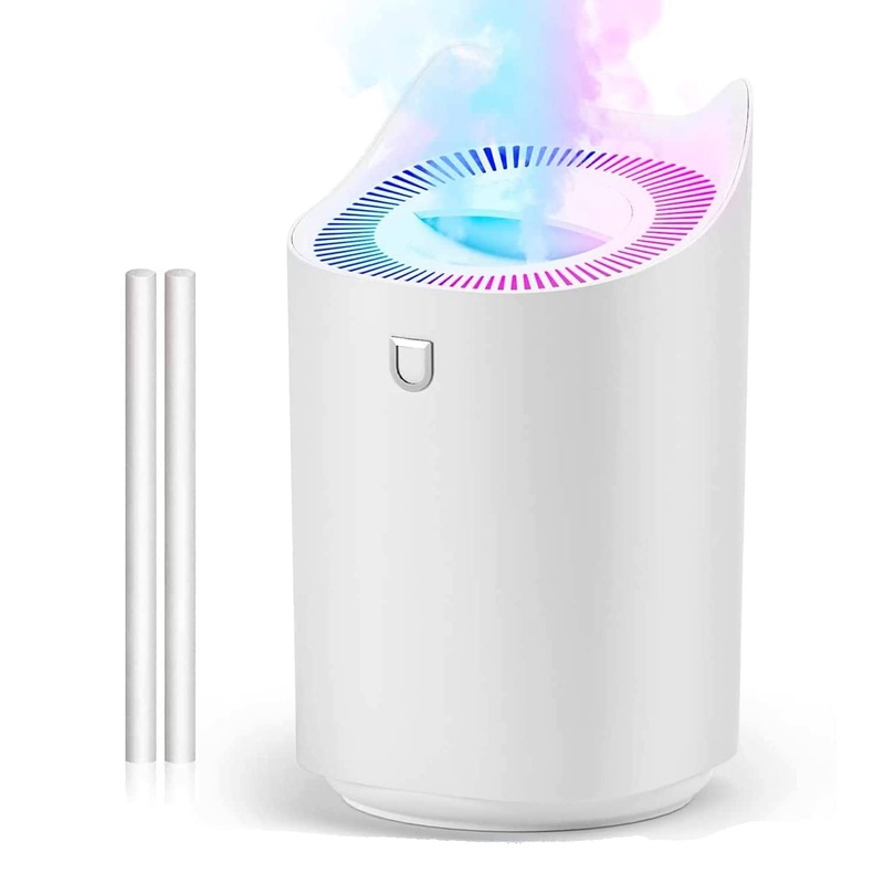CUQOO 3L Cool Mist Humidifiers with Colour Changing Night Light in White (Lasts Up to 20 Hours) Air Humidifier with 3 Mist Modes 2 Nozzles | Auto Shut-Off Air Moisturize for Baby Room Home Bedroom