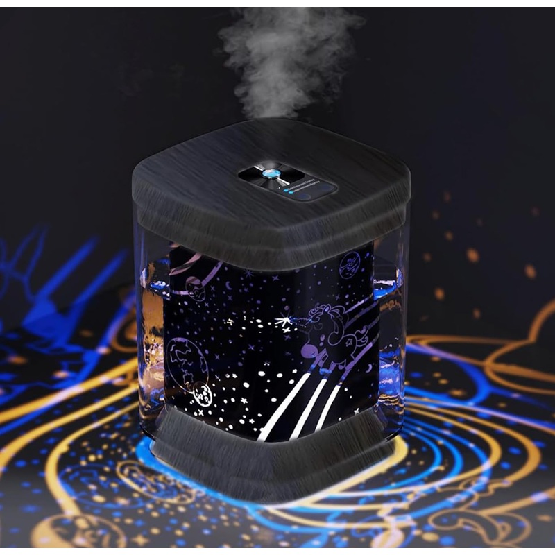 Humidifiers Beioue 1000ML Humidifier for Bedroom with Night Light Cool Mist Humidifier Air Humidifier Humidifiers for Home Waterless Auto-Off for Home Baby Bedroom Yoga Office-Dark Wood Grain